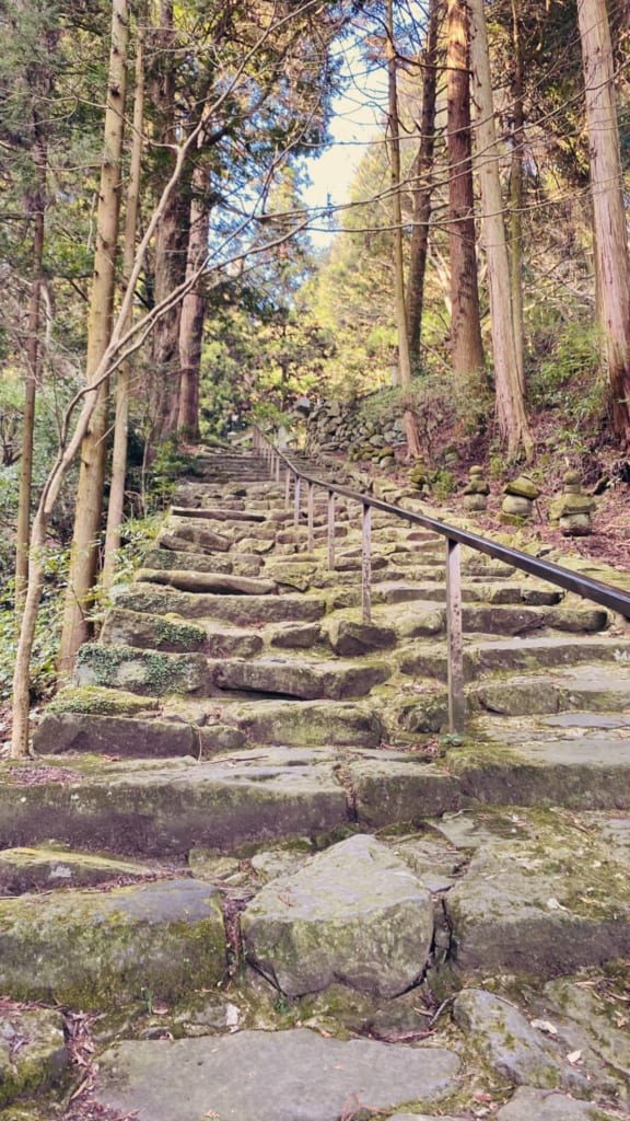 L’immense escalier à grimper pour arriver au temple de Futagoji
