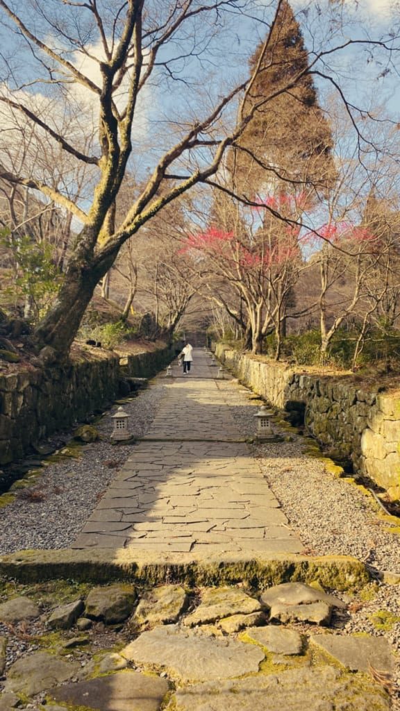 Allée menant au temple de Futagoji à Oita sur l’île de Kyushu