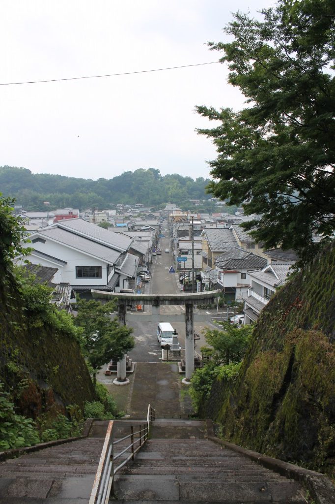 vue du sanctuaire hirose à Taketa, Oita